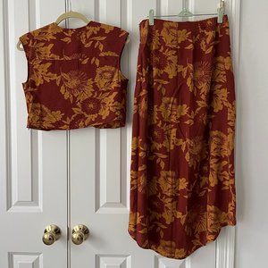 Crop Top and Skirt Set